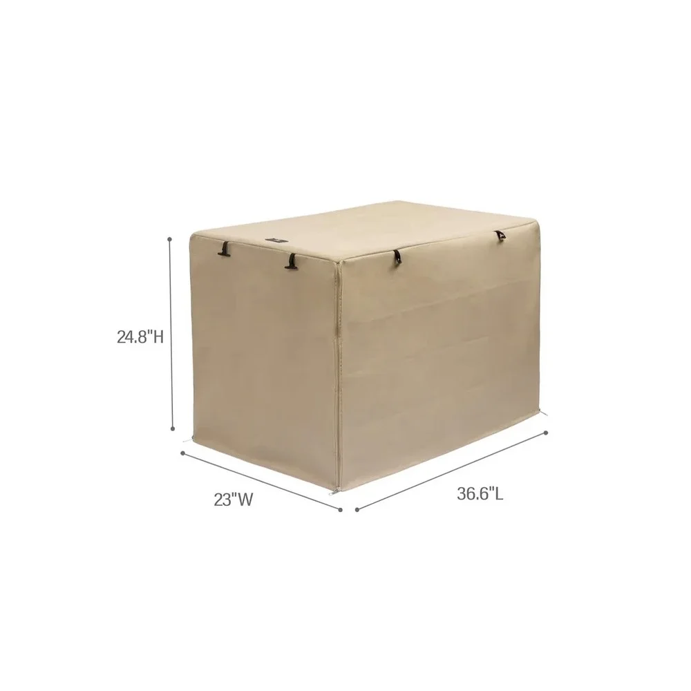 Tan Dog Crate Cover 36 Inch Double Door Wire Kennel Privacy Shield Beige Pet Den